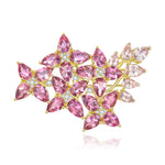 Hydrangea Blossom Pink Tourmaline Morganite Diamond Brooch/Pendant in 14k yellow gold