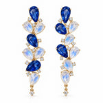 14k yellow gold Nina Zhou x Kai Enchanted Grove 9.24 ctw Natural Sapphire, Moonstone & Diamond Drop Earrings (One-of-a-Kind)