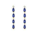 Rhythm Natural Blue Sapphire Diamond Drop Earrings 14k Yellow Gold