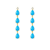 18k yellow gold Rhythm natural Turquoise Diamond Drop Earrings