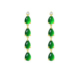 14k Rhythm Natural Jadeite Diamond Drop Earrings