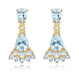 Aquamarine Moonstone diamond Earrings