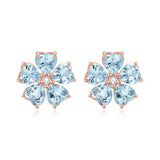 Aquamarine Diamond Cherry Blossom Earrings