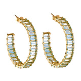 Ariel Aquamarine Inside-out Large Hoop Earrings