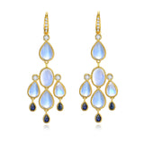 Moonsotne Sapphire Diamond Chandelier Drop Earrings