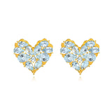 Fantasy Aquamarine Heart Earrings