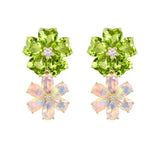 Nina Zhou 14k Gold Island Blossoms Natural Nina Zhou 14k Gold Island Blossoms Natural Peridot Opal Diamond Drop Earrings 