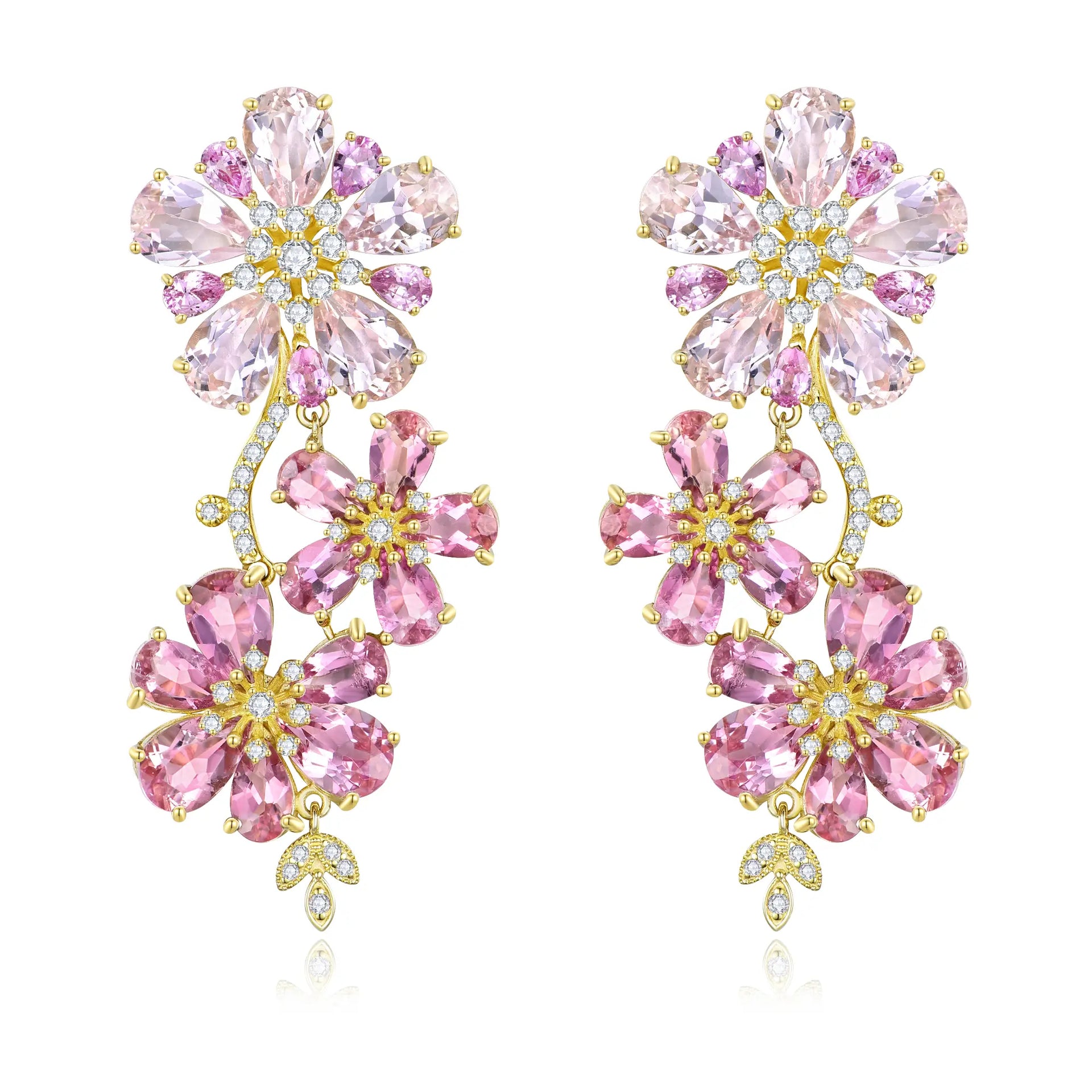 Island Blossoms Pink Morganite, Sapphrie, Tourmaline & Diamond