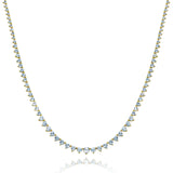 18ct Heart Aquamarine Riviera Graduated Tennis Necklace