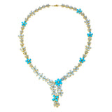 Serenity Aquamarine Turquoise Diamond Statement Necklace