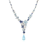 Symphony Aquamarine Sapphire Statement Necklace