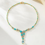 Symphony Turquoise Aquamarine Diamond Statement Necklace