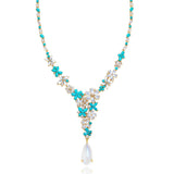 Symphony Turquoise Moonstone Diamond Statement Necklace