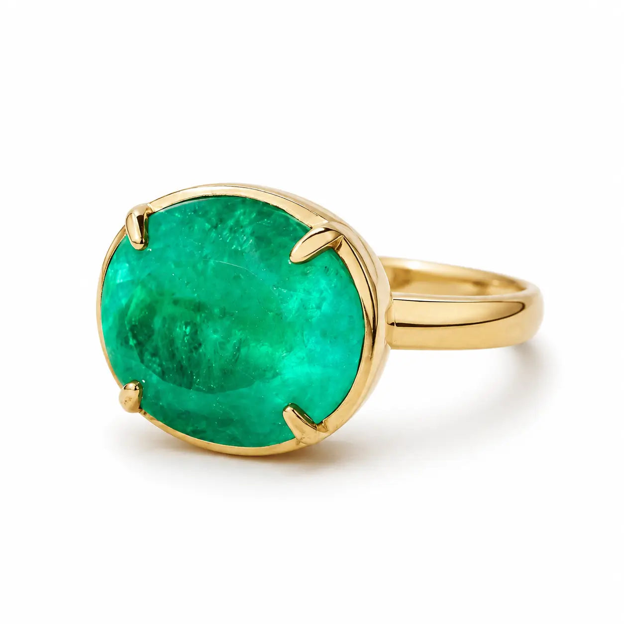 The Heirloom Certified Natural 7.10 ct Colombian Emerald Ring in 18k Gold