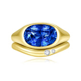 The Heirloom Certified 5.05 ct Royal Blue Sapphire & Diamond Ring Set in 18k Gold