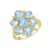 Celestial Aquamarine Diamond Cocktail Ring