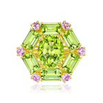 Nina Zhou Natural Margaret 7.20ctw Peridot & Pink Sapphire Cocktail Ring in 14k gold 