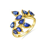 Sapphire Branch Leaves Ring