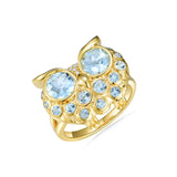 Fantasy Aquamarine Owl Ring