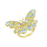 Butterfly Aquamarine Diamond Cocktail Ring