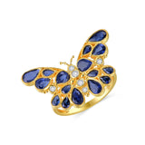 Butterfly Sapphire Diamond Cocktail Ring