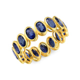 Royal Blue Oval Sapphire Eternity Band