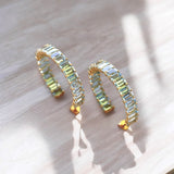 Aquamarine Inside-out Large Hoop Earrings