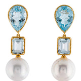 Sophia Topaz and Pearl Drop Earrings