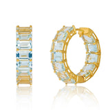 Ariel Aquamarine Inside-out Hoop Earrings