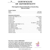 Pink Sapphire Diamond Butterfly on Kunzite Ring (One-of-a-Kind)