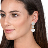 Aquamarine Diamond Cherry Blossom Pearl Convertible Drop Earrings