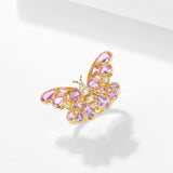 Butterfly Pink Sapphire Diamond Cocktail Ring