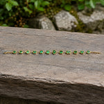 nina zhou jewelry 14k solid yellow gold The Garland 16.25 ctw Natural Tsavorite Link Bracelet (One-of-a-Kind)