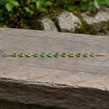 nina zhou jewelry 14k solid yellow gold The Garland 16.25 ctw Natural Tsavorite Link Bracelet (One-of-a-Kind)