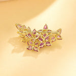 Hydrangea Blossom Pink Tourmaline Morganite Diamond Brooch/Pendant in 14k yellow gold