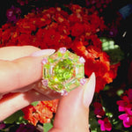 Nina Zhou Natural Margaret 7.20ctw Peridot & Pink Sapphire Cocktail Ring in 14k gold 