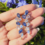 14k yellow gold Nina Zhou x Kai Enchanted Grove 9.24 ctw Natural Sapphire, Moonstone & Diamond Drop Earrings (One-of-a-Kind)