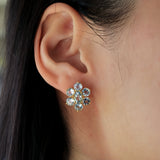 Aquamarine Cluster Earrings