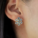 Aquamarine Cluster Earrings