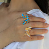 Butterfly Turquoise Diamond Cocktail Ring