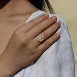Celestial Opal Diamond Cocktail Ring