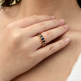 Royal Blue Oval Sapphire Eternity Band