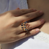 Butterfly Sapphire Diamond Cocktail Ring