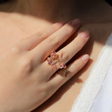 Butterfly Pink Sapphire Diamond Cocktail Ring