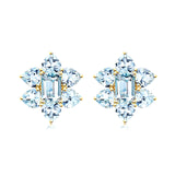 Kaiya Aquamarine Cluster Earrings