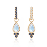 Charlotte Blue Sapphire and Moonstone Hoop Earrings with Drop Enhancers
