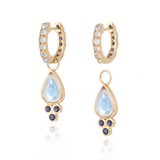 Charlotte Blue Sapphire and Moonstone Hoop Earrings with Drop Enhancers